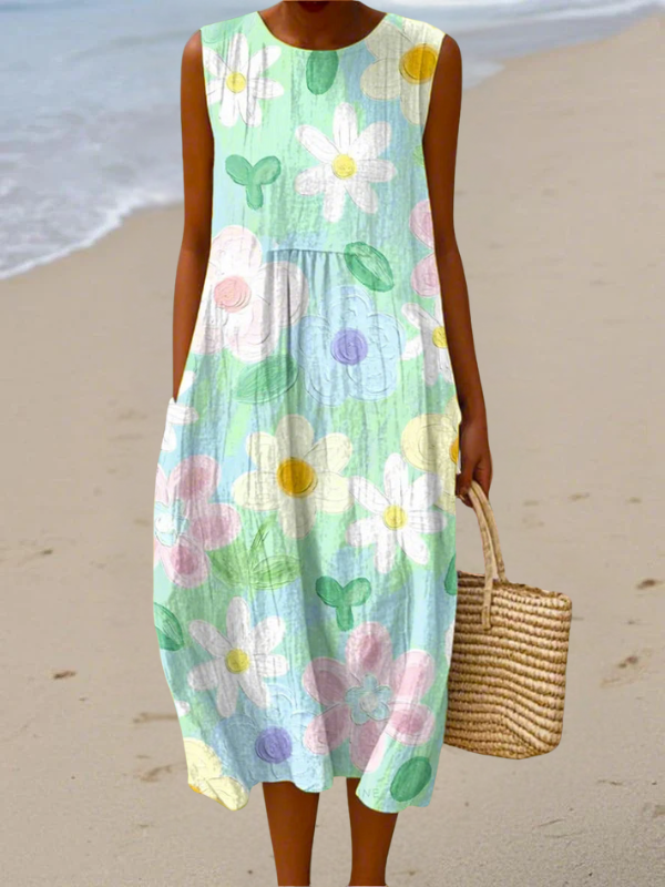 Inês - Vestito Midi Floral Blossom Pastel