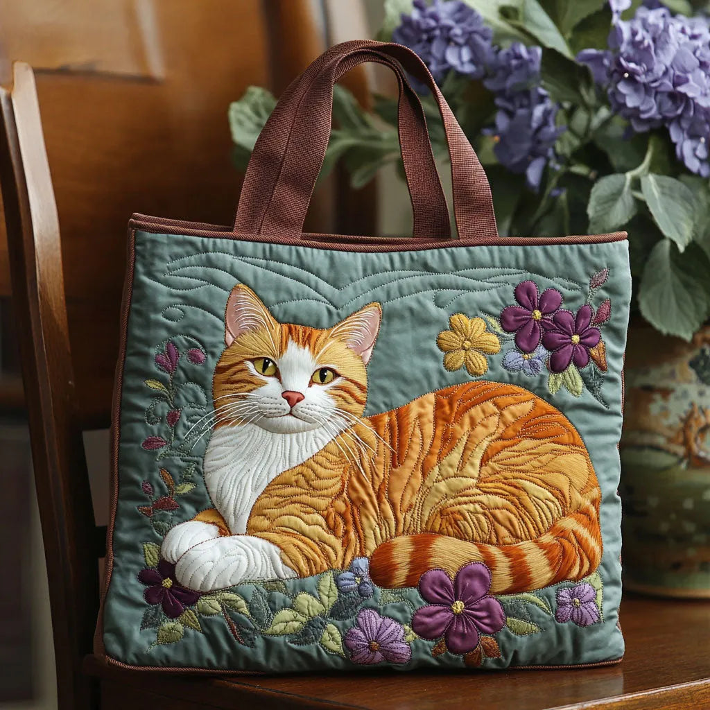 Borsa Artigianale - Gatto Arancione Felice