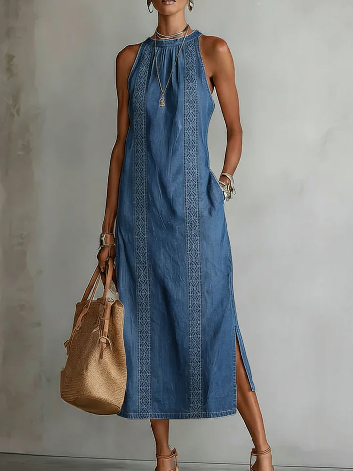 Julia™ | Vestito in Denim con Pizzo Retro