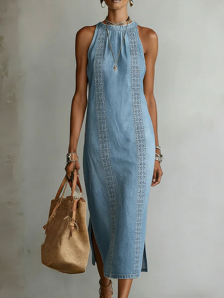 Julia™ | Vestito in Denim con Pizzo Retro