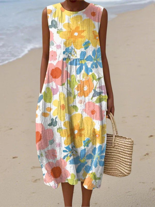 Elisa - Vestito Midi Floreale Pastello