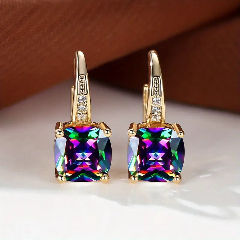 Orecchini a cerchio Mystic Stone | Oro