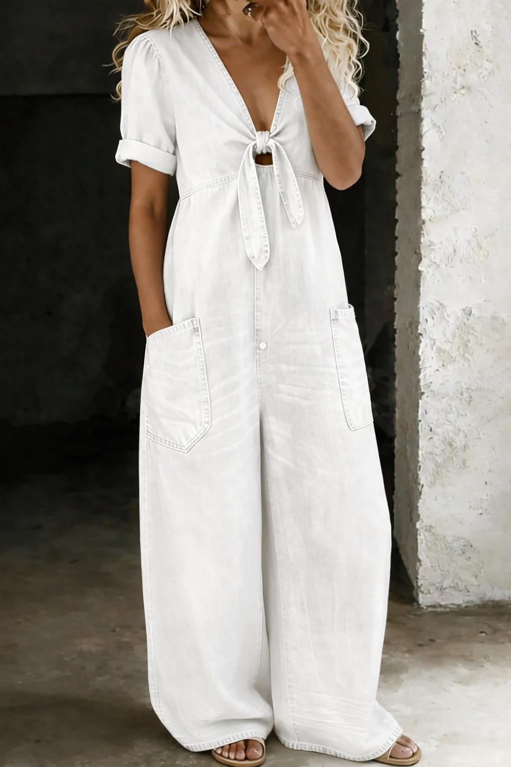 Maya™ | Salopette in Denim con Scollo a V