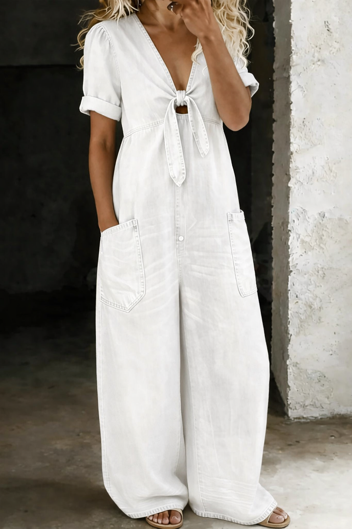 Maya™ | Salopette in Denim con Scollo a V