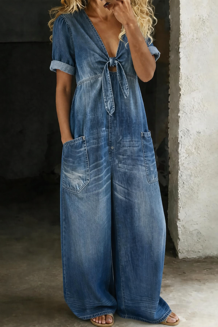 Maya™ | Salopette in Denim con Scollo a V