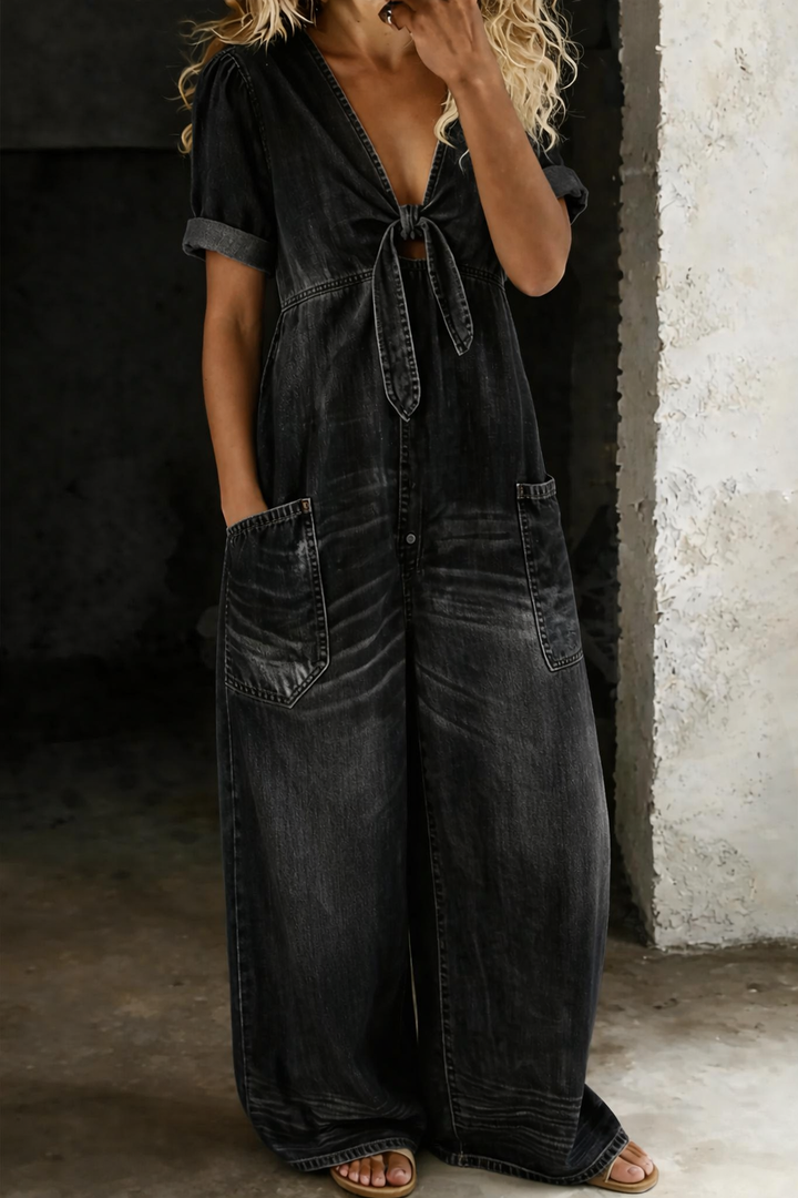 Maya™ | Salopette in Denim con Scollo a V