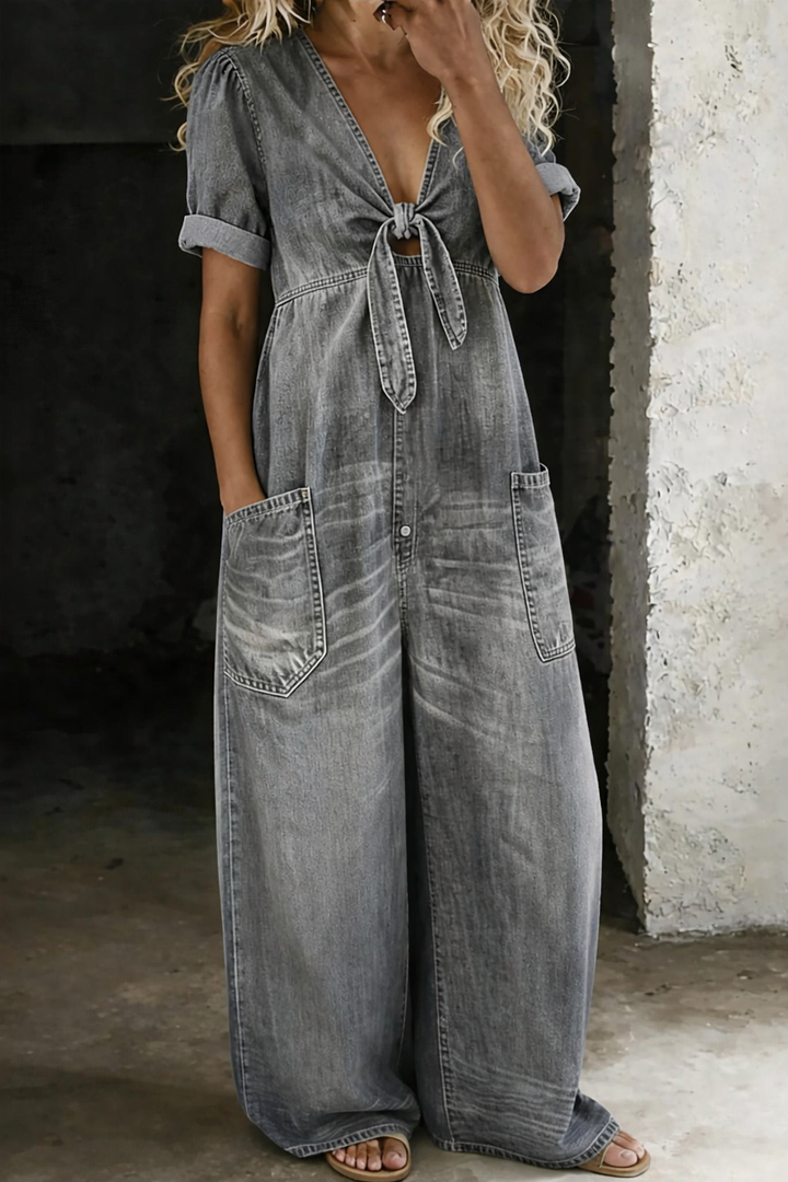 Maya™ | Salopette in Denim con Scollo a V