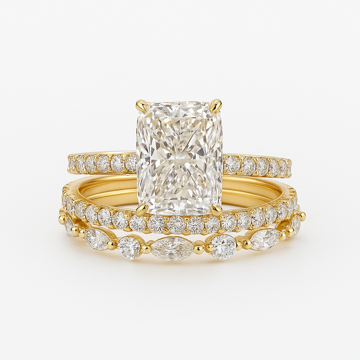 Set di 3 fedi nuziali Jaily | Oro