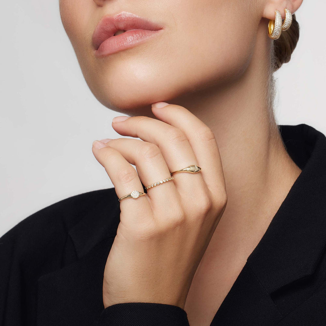 Anello con diamante a cupola | Oro