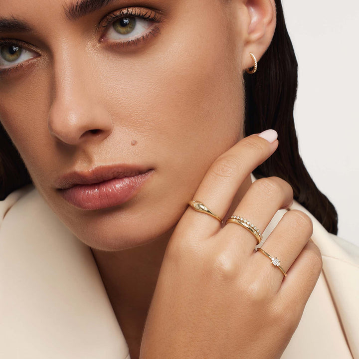 Anello con diamante a cupola | Oro