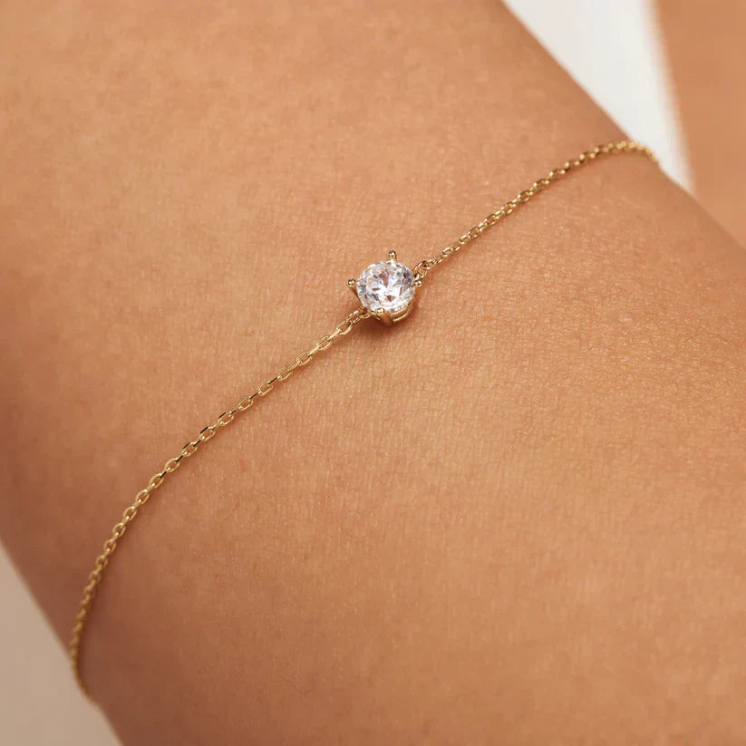 Bracciale con pietra moissanite Cléa | Oro