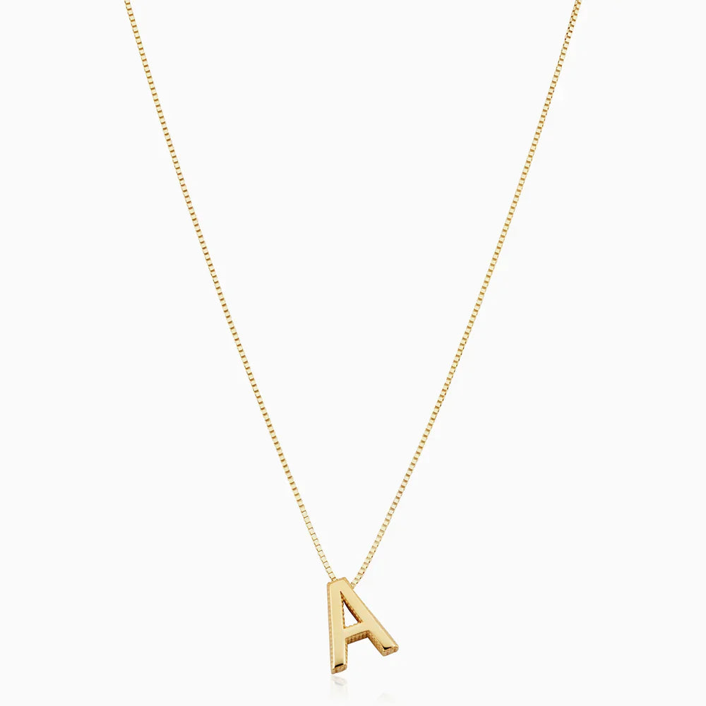 Collana con iniziale e lettera d'amore | Oro