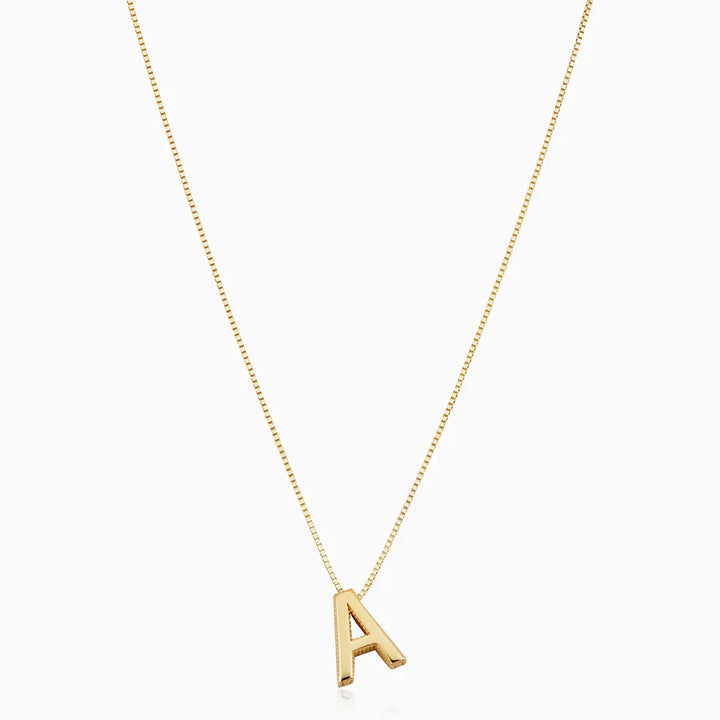 Collana con iniziale e lettera d'amore | Oro