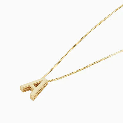 Collana con iniziale e lettera d'amore | Oro