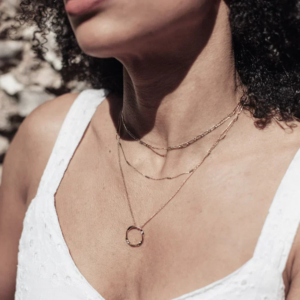 Collana a tre fili con cerchio aperto | Oro