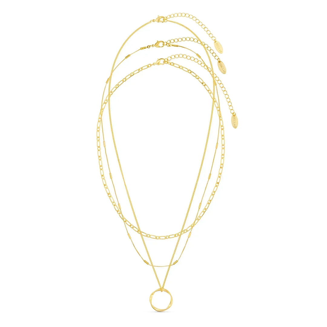 Collana a tre fili con cerchio aperto | Oro