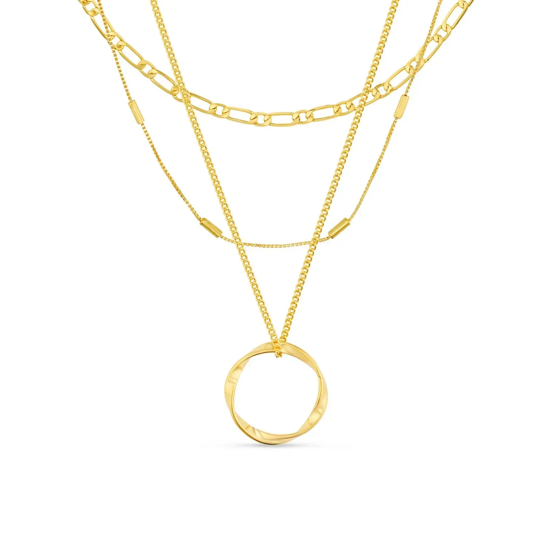 Collana a tre fili con cerchio aperto | Oro