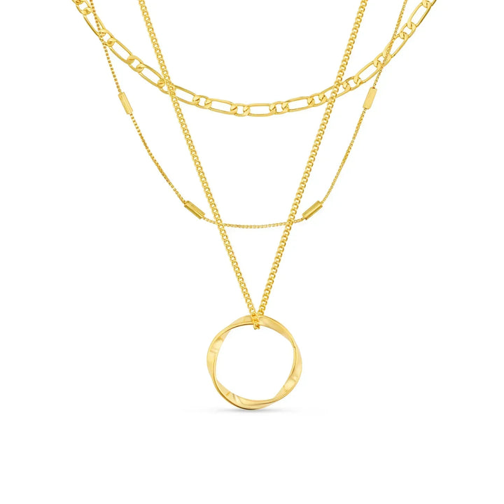 Collana a tre fili con cerchio aperto | Oro