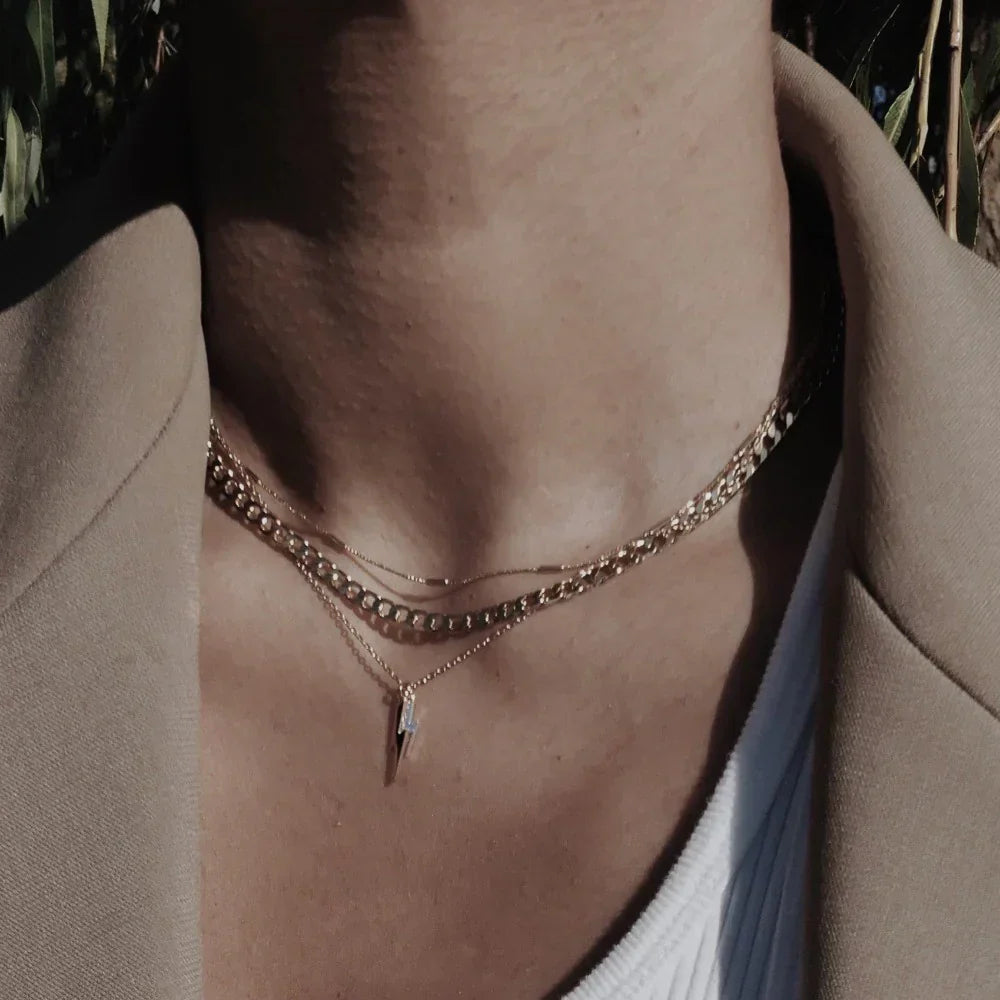 Collana con catena a maglie piatte | Oro