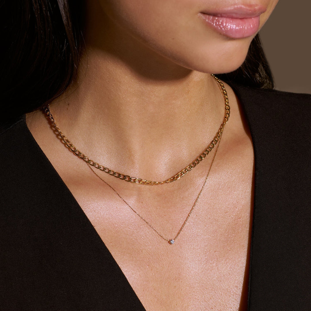 Collana con catena a maglie piatte | Oro