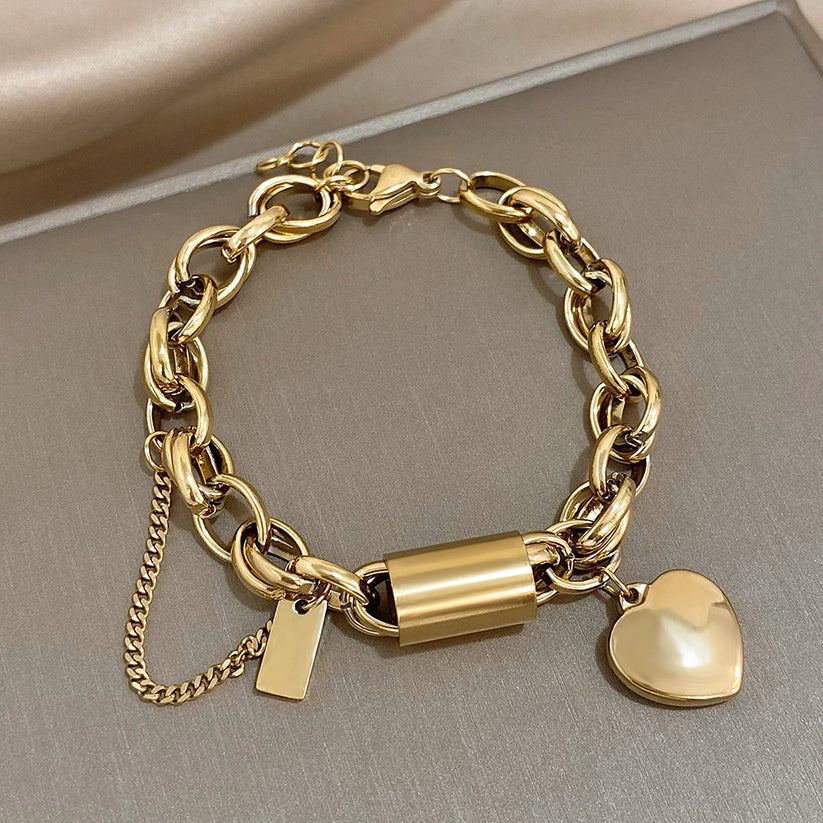 Bracciale Chunky Heartened | Oro