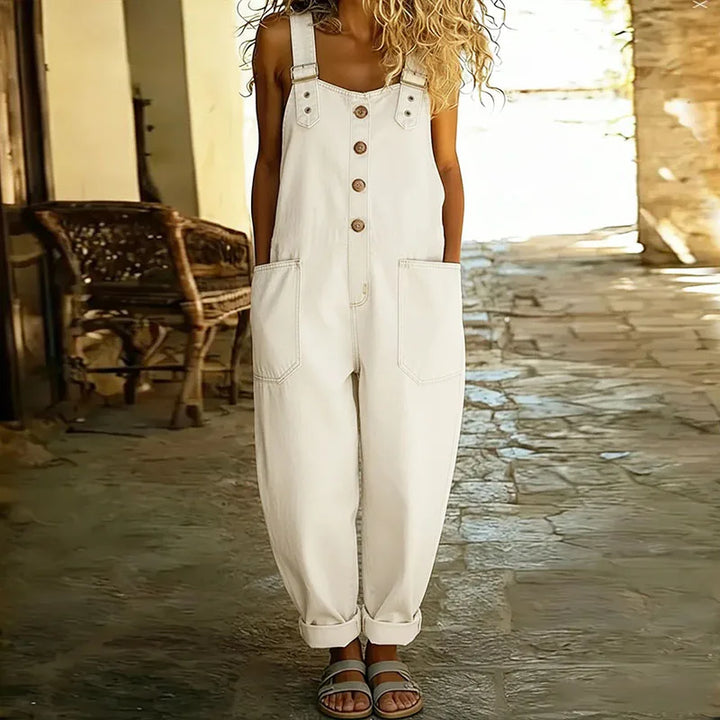Mae™ | Salopette in Cotone Morbido Effetto Denim Vintage