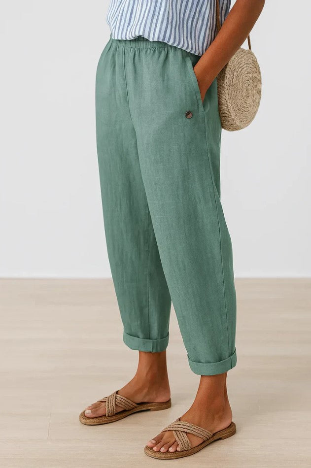 Cristina - Pantaloni in Lino e Cotone