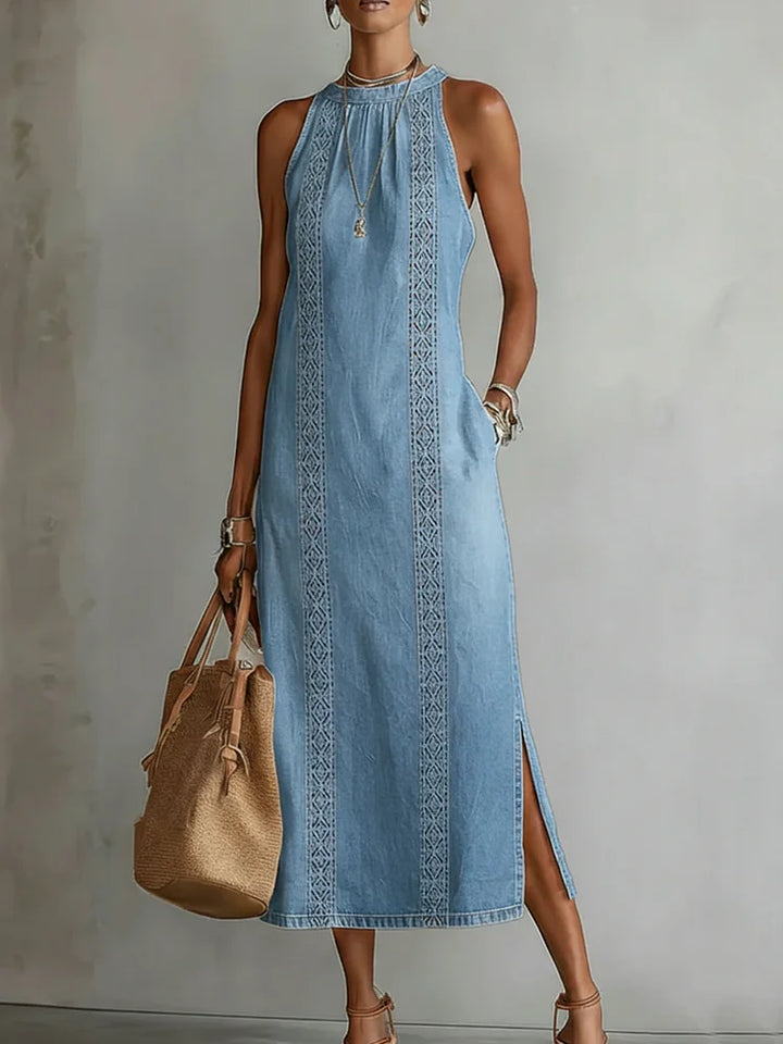 Julia™ | Vestito in Denim con Pizzo Retro