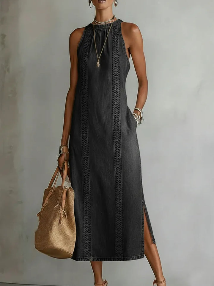 Julia™ | Vestito in Denim con Pizzo Retro