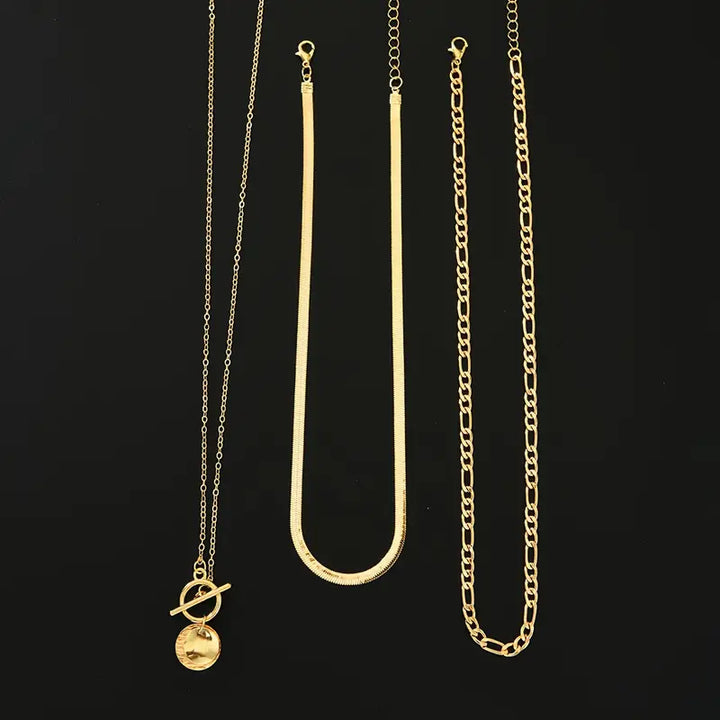 Collana a strati con monete testurizzate Savira | Oro
