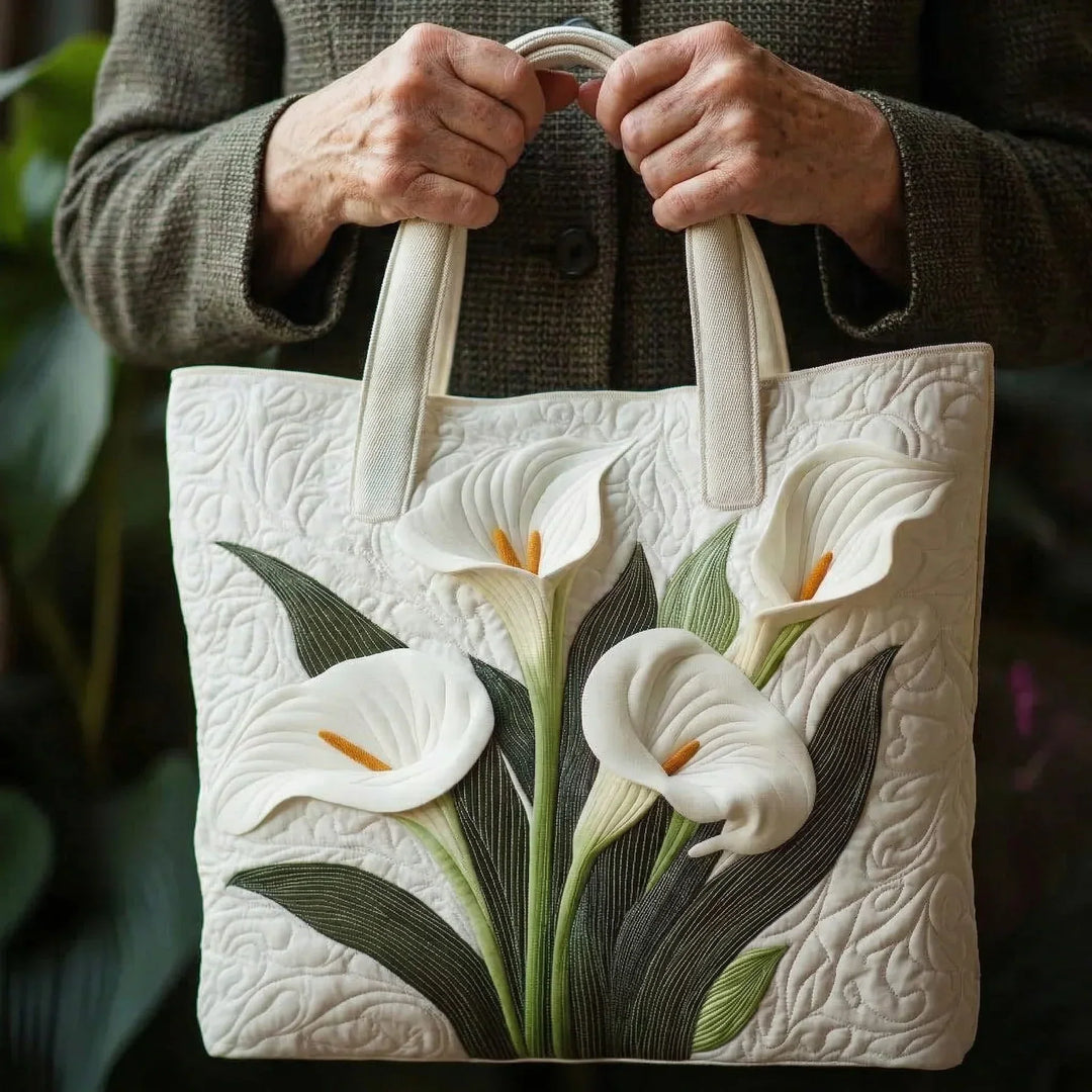 Borsa Artigianale - Gigli Bianchi Matelassé