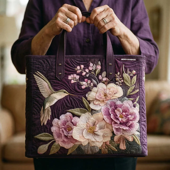 Borsa Artigianale - Colibrì e Orchidee Matelassé
