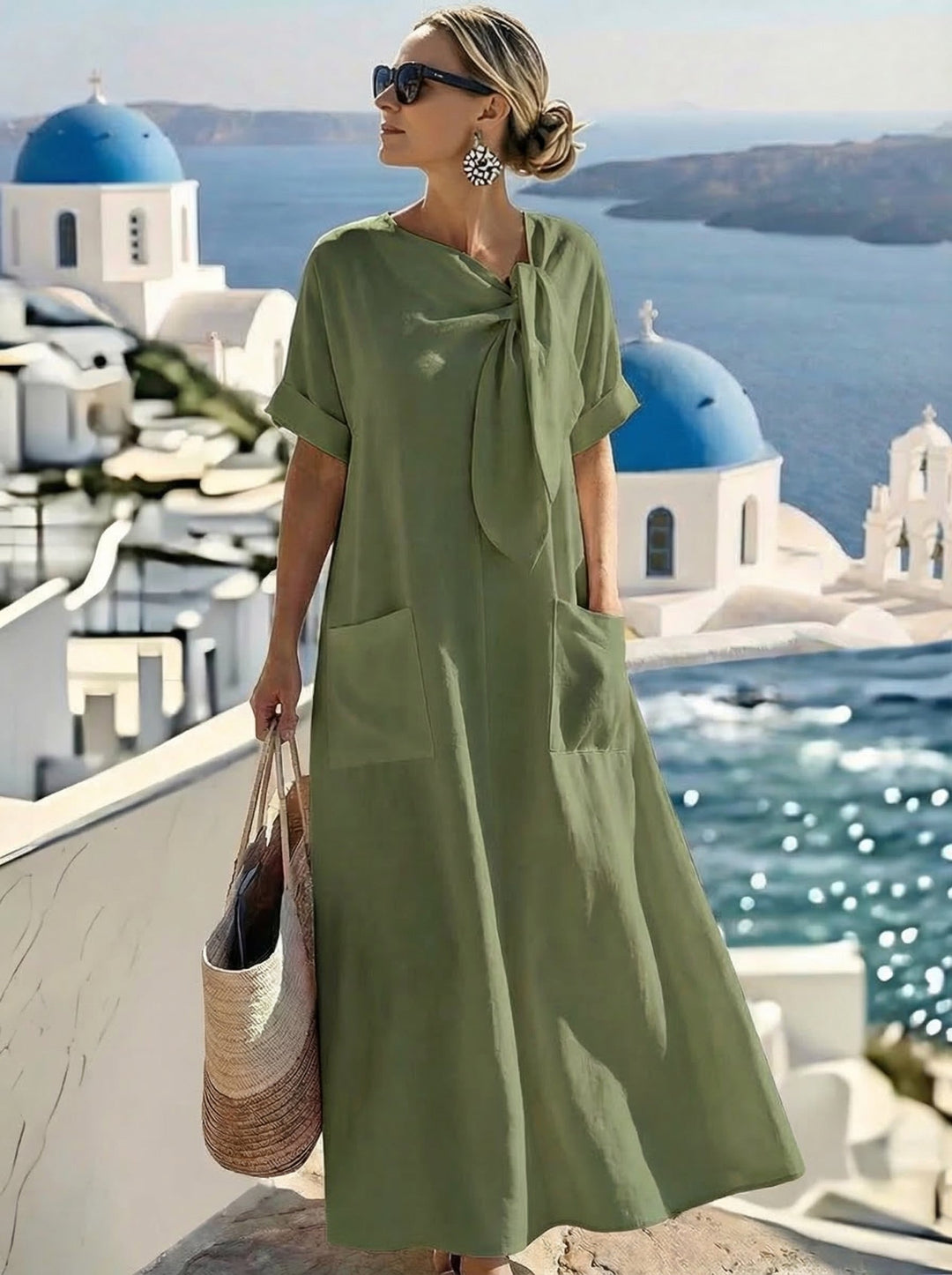 Fleur™ Vestito Elegante con Tasche