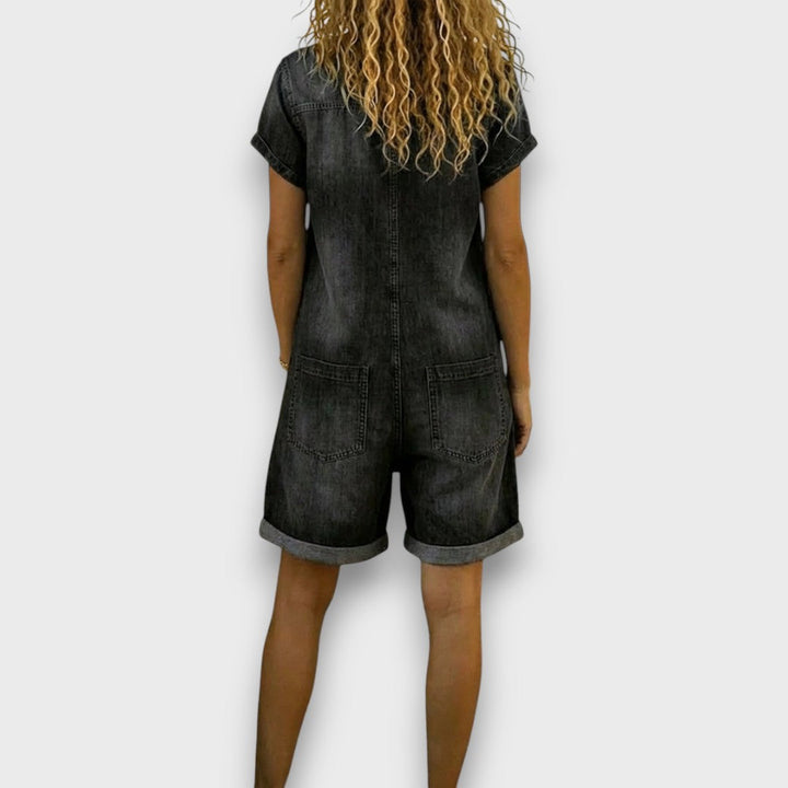 Joan™ | Pantaloni Corti in Cotone Effetto Denim