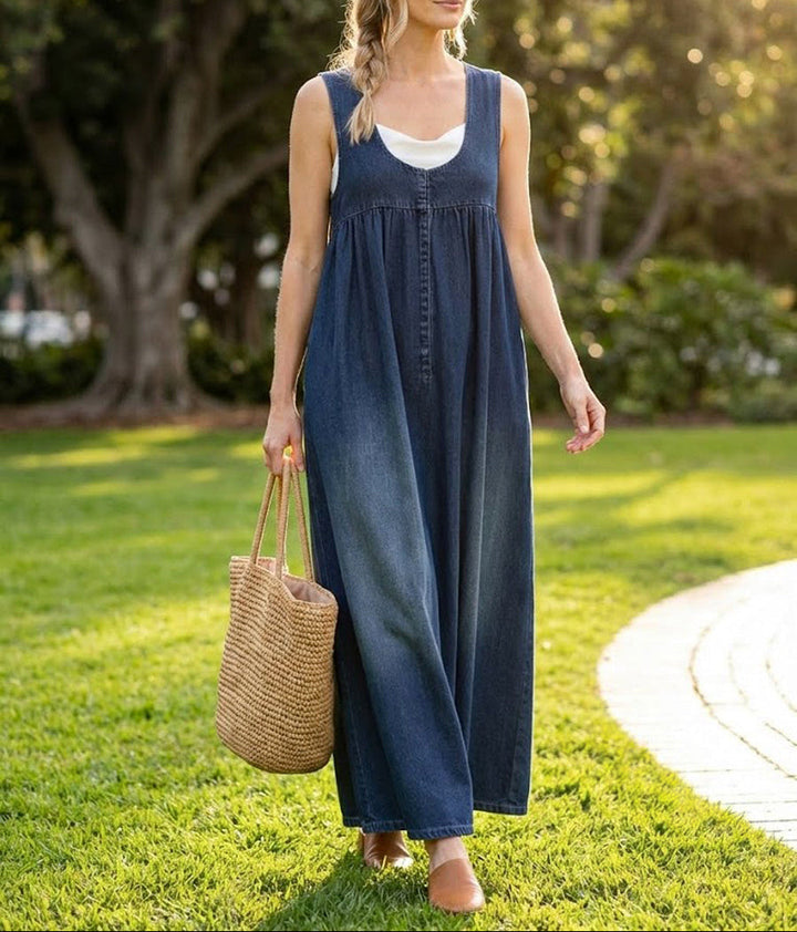 Karen™ | Vestito Maxi in Denim Lavato Vintage