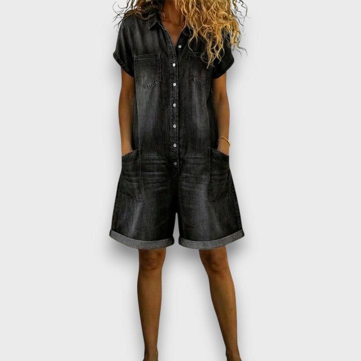 Joan™ | Pantaloni Corti in Cotone Effetto Denim