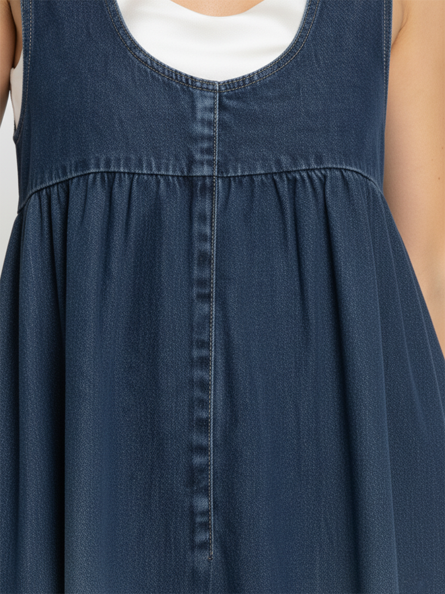Karen™ | Vestito Maxi in Denim Lavato Vintage